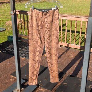 Zara New Snakeskin Leggings Sz Med Western Cowgirl Southwest Mobwife Ankle Zipp